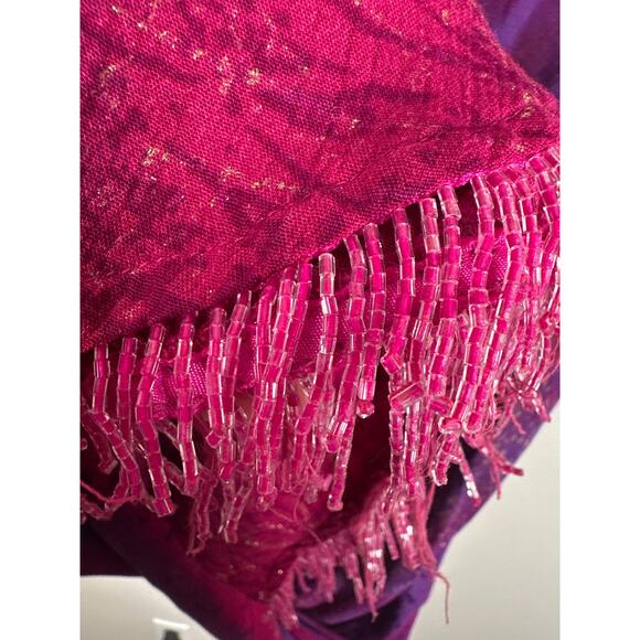 Vintage Carole Little Maxi Dress Size 8 Beaded Hem Whimsigoth Fairy Unique - Picture 5 of 9